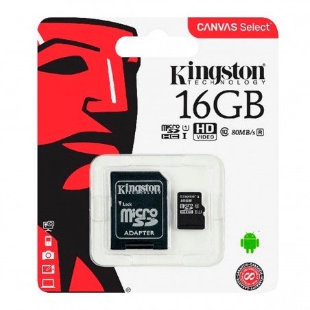 Tarjeta MicroSDHC Kingston 16 GB
