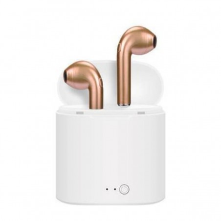 Auriculares Bluetooth i7 Dorados con estuche de carga