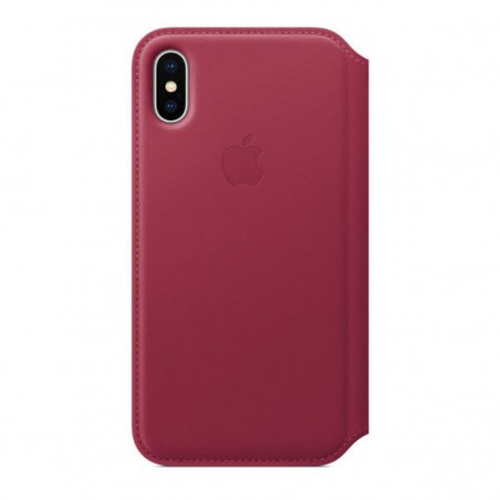 Funda Leather Folio morada para iPhone X