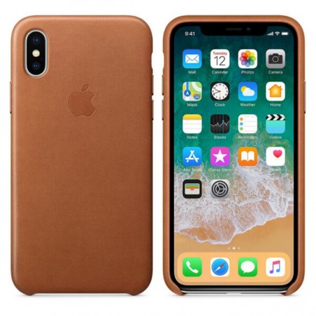Funda Leather Case marrón para iPhone X
