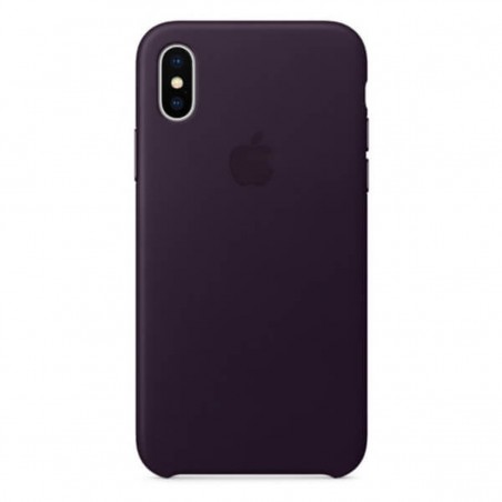Funda Leather Case morada para iPhone X