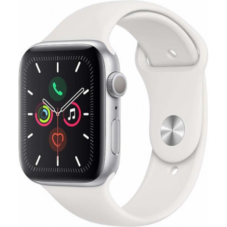 Apple Watch Series 5 GPS Color Aluminio Plata, Caja 40mm y correa deportiva blanca