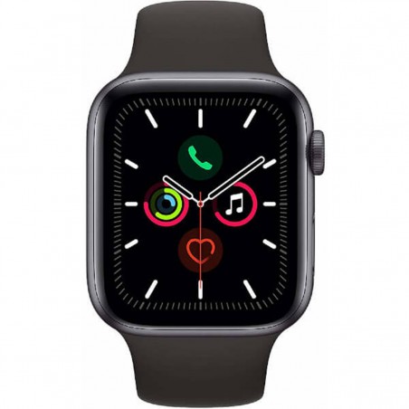 Apple Watch Series 5 GPS + Celular, Caja 44mm Aluminio Gris espacial y correa deportiva negra MWWE2TY/A