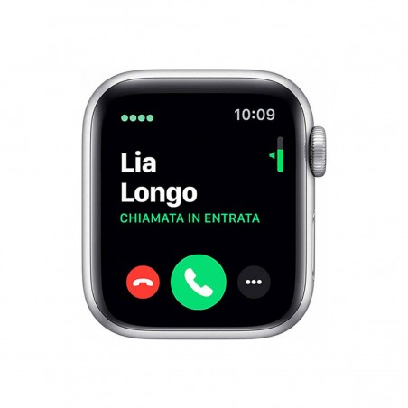 Apple Watch Series 5 GPS + Celular, Caja 40mm Aluminio Plata y correa deportiva Blanca MWX12TY/A