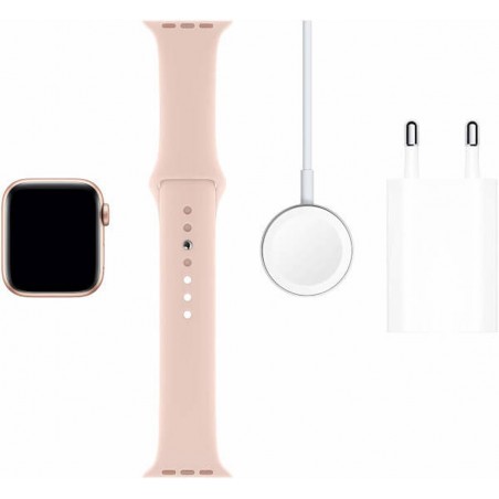 Apple Watch Series 5 GPS + Celular, Caja 40mm Aluminio Oro y correa deportiva Rosa Arena MWX22TY/A