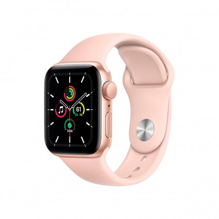 Apple Watch SE (GPS + Cellular), 40mm Aluminio Oro y correa deportiva Rosa Arena