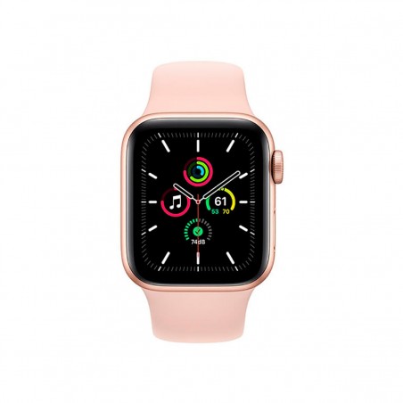 Apple Watch SE (GPS + Cellular), 44mm Aluminio Oro y correa deportiva Rosa Arena