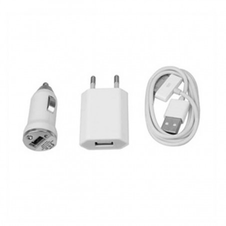 Pack cable de datos, adaptador de red y adaptador de coche para IPhone 3G/4G/4S/5G