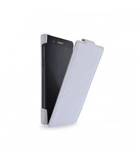Funda flip para Xperia Z de piel en blanco