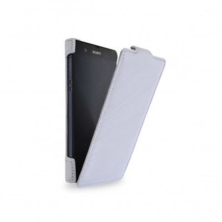 Funda flip para Xperia Z de piel en blanco