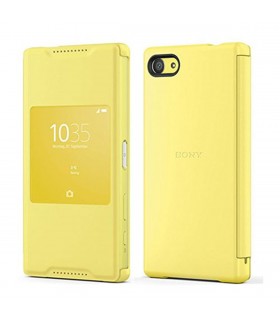 Funda con ventana amarilla para Sony Xperia Z5 Compact SCR44
