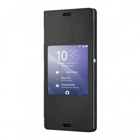 Funda de tipo libro con ventana para Sony Xperia Z3 Negra