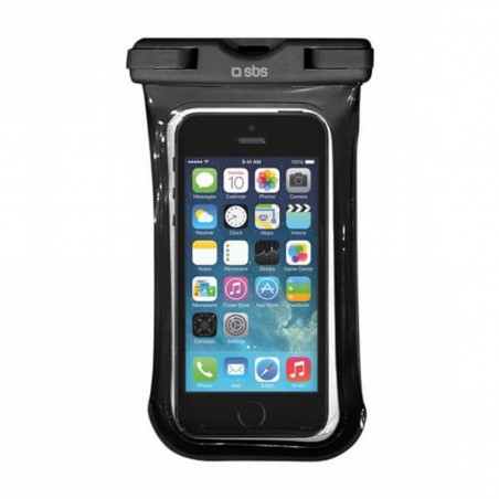 Funda impermeable negra para móvil de hasta 5,5"