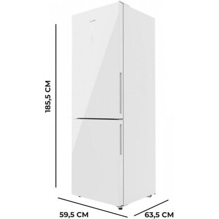 Frigorífico Bolero CoolMarket Combi 322 White Glass E