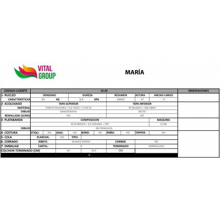 COLCHON DRE-LUX MARIA VISCO TRANSPIRABLE 21cm