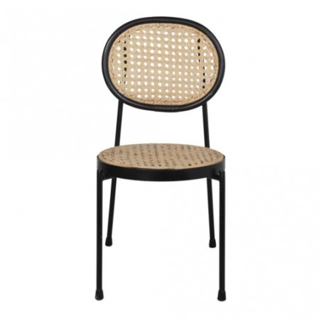 SILLA DE METAL Y RATTÁN LOUTIQUE