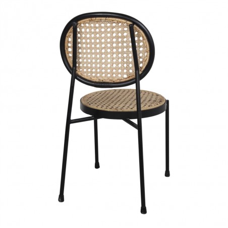 SILLA DE METAL Y RATTÁN LOUTIQUE