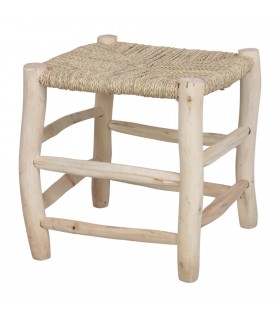 TABURETE BAJO DE MADERA Y FIBRA KANDICE