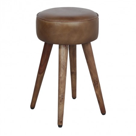 TABURETE BAJO DE PIEL BIKINI