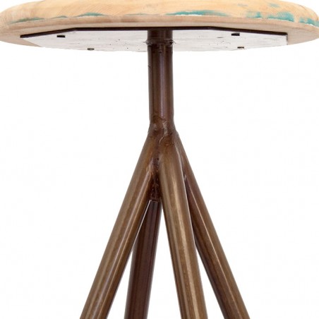 TABURETE ALTO DE METAL Y MADERA SQUARE