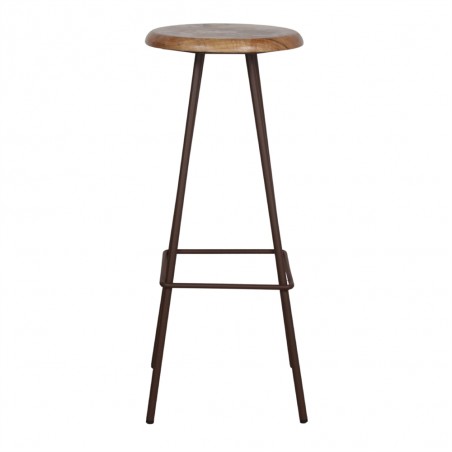 TABURETE ALTO DE METAL Y MADERA CHARLIE