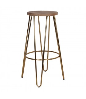 TABURETE ALTO DE METAL Y MADERA BERETTA