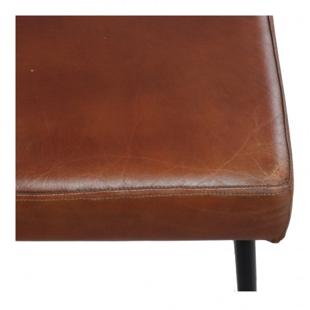 TABURETE BAJO DE METAL Y PIEL EVOLUTION