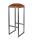 TABURETE ALTO METAL Y PIEL COUNCIL