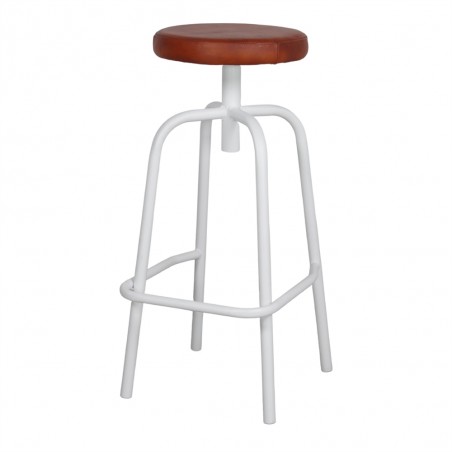 TABURETE ALTO METAL Y PIEL DONOVAN