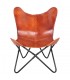 SILLÓN DE PIEL BUTTERFLY CARAMEL