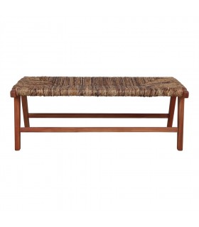 BANCO DE MADERA Y FIBRA NATURAL COPENHAGEN