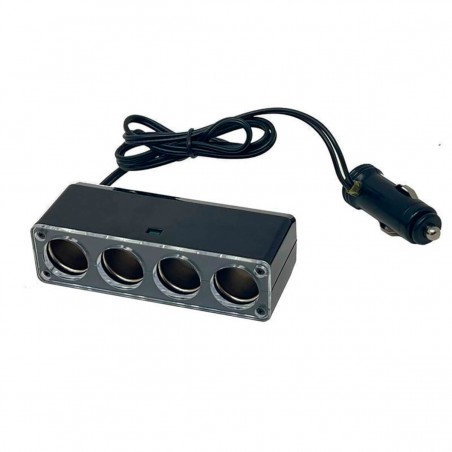 Conector a mechero 12v 4 salidas Negro