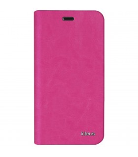 Funda de piel tipo libro CABQE5LEABOFU para BQ Aquaris E5 fucsia