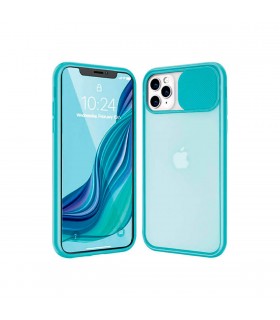 Carcasa iPhone 11 Pro híbrida con protector de cámara deslizante azul