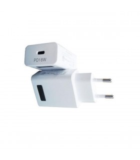 Cargador de red con salida USB Tipo C carga rápida 18W
