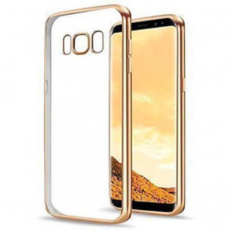 Carcasa Samsung Galaxy S8 Transparente con marco dorado