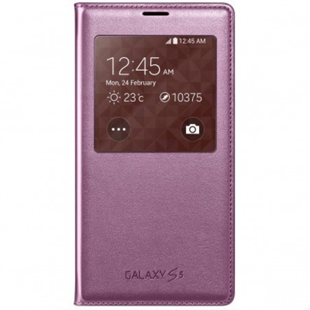 Funda Samsung S view EF-CG900BG rosa para Galaxy s5