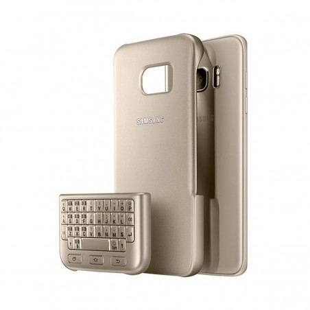 Funda con teclado oro para Samsung Galaxy S7 Edge EJ-CG935UFEG