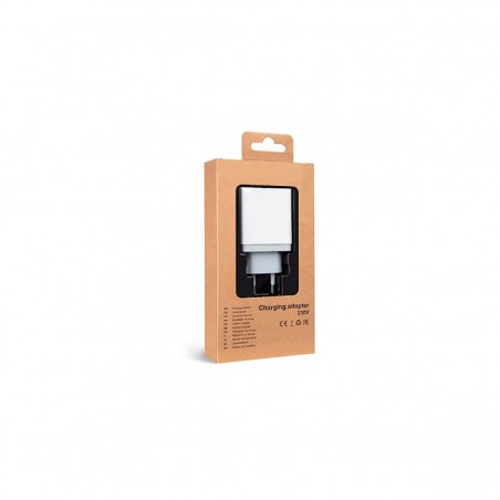 Cargador de red 30W PD 5.4A Fast Charge (1xUSB-C 12W + 2xUSB-A 18W) Blanco