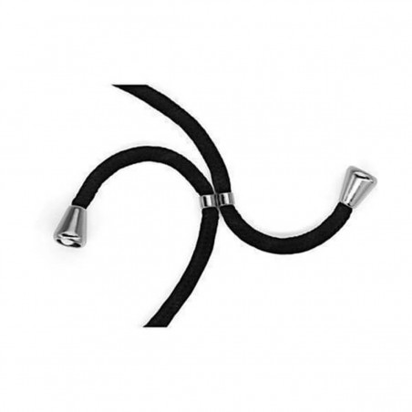 Funda Móvil Colgante con Cuerda para iPhone 12 / 12 Pro Silicona Transparente con Cuerda Negra