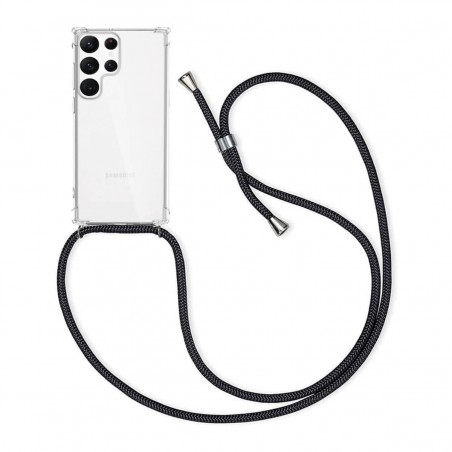Funda transparente Samsung Galaxy S22 Ultra con Cuerda Negra