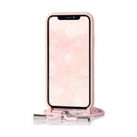 Funda móvil colgante con cuerda para iPhone SE 2020 / 8 / 7 silicona premium Rosa