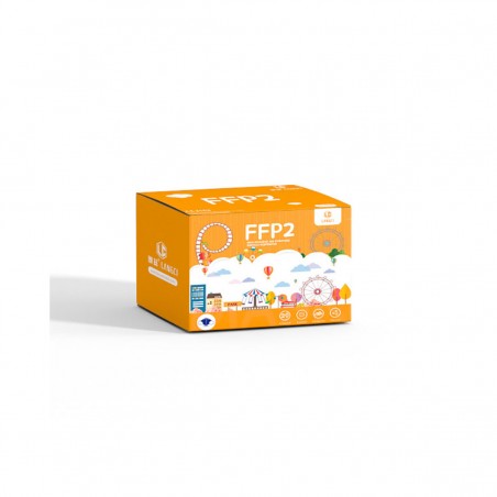 Mascarillas Infantil FFP2, Clip Nasal Ajustable, Homologadas CE 2163, Normativa UNE-EN, Pack 20 unidades, Azul