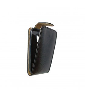 Funda de piel negra para Samsung Galaxy S3 mini