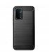 Funda silicona Oppo A54 5G / Oppo A74 5G, alta protección e inserciones símil a fibra de carbono negro