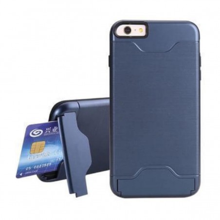 Carcasa con tarjetero y soporte azul para iPhone 7/8