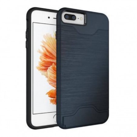 Carcasa con tarjetero y soporte azul para iPhone 7 Plus / 8 Plus