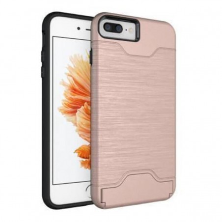 Carcasa con tarjetero y soporte rosa para iPhone 7 Plus / 8 Plus