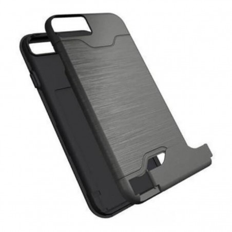 Carcasa con tarjetero y soporte plata para iPhone 7/8