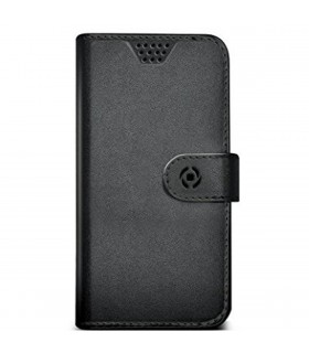 Funda Celly universal XL tipo libro negra y marrón